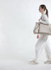 COMPLETO BOMBER FULL ZIP E PANTALONI PLISSETTATI IN MODAL BIANCO