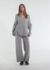GREY LONG V-NECK SEQUIN SWEATER
