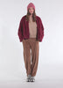 WOMEN'S BROWN FINE CORDUROY BALLOON TROUSERS