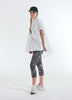 SET TOP SPORTIVO E LEGGINGS 7/8 ALLOVER IN MICROFIBRA NERO