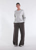 WHITE LAMINATED WOOL CREWNECK SWEATER