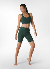 JERSEY STRETCH BIKER SHORTS, GREEN - Sports shorts | DEHA