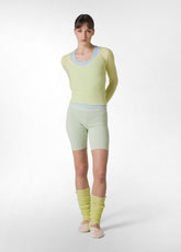 JERSEY STRETCH BIKER SHORTS - GREEN - Sports shorts | DEHA