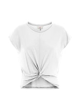 KNOT VISCOSE T-SHIRT - WHITE - Tops & T-Shirts | DEHA