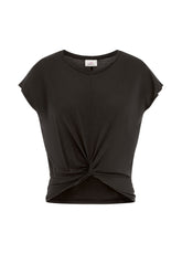 KNOT VISCOSE T-SHIRT, BLACK - Tops & T-Shirts | DEHA