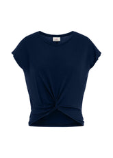 KNOT VISCOSE T-SHIRT - BLUE - Tops & T-Shirts | DEHA