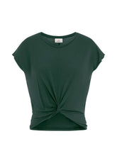 KNOT VISCOSE T-SHIRT, GREEN - Activewear | DEHA