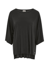 OVERSIZE VISCOSE T-SHIRT, BLACK - Tops & T-Shirts | DEHA