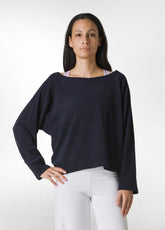 FRENCH TERRY OVER SWEATSHIRT - BLUE - Sweaters | DEHA