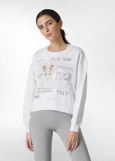 RUNDHALS COMFY SWEATSHIRT MIT AUFDRUCK - WEISS - Sweatshirts und Pullover | DEHA
