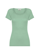 RIBBED T-SHIRT - GREEN - Tops & T-Shirts | DEHA
