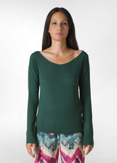 CASHMERE BLEND T-SHIRT, GREEN - Soft like Cashmere | DEHA