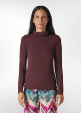 CASHMERE BLEND HIGH NECK TOP, RED - Soft like Cashmere | DEHA