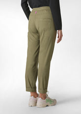 PANTALONE IN POPELINE CON COULISSE VERDE - OLIVE GREEN | DEHA