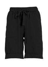 POPLIN DRAWSTRING BERMUDA - BLACK - Shorts | DEHA