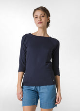 FLAMME' JERSEY 3/4 SLEEVES T-SHIRT - BLUE - Denim Passion: Trousers, Skirts and Shorts | DEHA