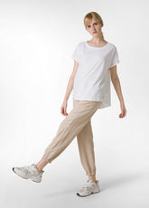 PANTALONE JOGGER IN TWILL TENCEL BEIGE - Leisurewear | DEHA