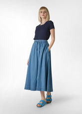 DENIM LYOCELL LONG SKIRT - BLUE - Dresses, skirts and jumpsuits | DEHA