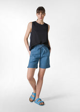 DENIM LYOCELL SHORTS - BLUE - Travelwear | DEHA