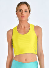 SHINY MICROFIBRE TOP, YELLOW - Tops & sports bras - Outlet | DEHA