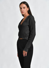 CROSS FRONT SWEATER, BLACK - Outlet | DEHA