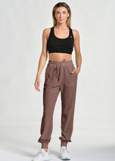 CHENILLE LOUNGE JOGGER, BROWN - Outlet | DEHA