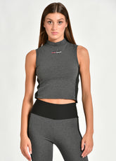 HIGH NECK TAPING TOP, GREY - Tops & sports bras - Outlet | DEHA