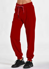 MULTICOLOR DRAWSTRING JOGGER PANTS, RED - Leggings & Sports pants - Outlet | DEHA