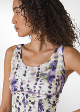 YOGA-TOP AUS BEDRUCKTER RECYCELTER MIKROFASER - LILA - LILAC SPOTTED | DEHA