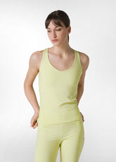 RECYCLED MICROFIBRE YOGA TANK TOP - YELLOW - SUNNY LIME | DEHA