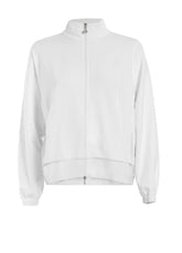 LIGHT VISCOSE FULL ZIP SWEATSHIRT - WHITE - Sweaters | DEHA
