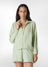 LIGHT VISCOSE FULL ZIP SWEATSHIRT - GREEN - Sweaters | DEHA