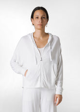 COMFORT VISCOSE FULL-ZIP HOODIE - WHITE - Leisurewear | DEHA