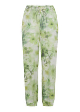 ALLOVER SATIN JOGGER PANTS - GREEN - Leisurewear | DEHA