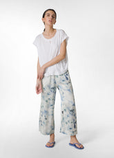 ALLOVER SATIN CROP PANTS - BLUE - Leisurewear | DEHA