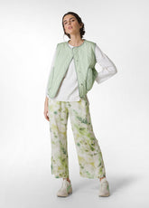 ALLOVER SATIN CROP PANTS - GREEN - Leisurewear | DEHA