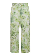 ALLOVER SATIN CROP PANTS - GREEN - Leisurewear | DEHA