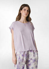 SILK BLENDED T-SHIRT - PURPLE - ORCHID LILAC | DEHA