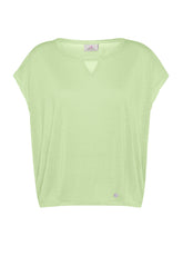 SILK BLENDED T-SHIRT - GREEN - Tops & T-Shirts | DEHA