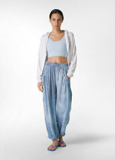 BATIK EFFECT TWILL SLOUCHY PANTS - BLUE - Leisurewear | DEHA