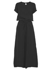 LINEN JUMPSUIT - BLACK - Linen Clothing for Women | DEHA