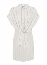 PINSTRIPED LINEN SHIRT - WHITE - Linen Clothing for Women | DEHA