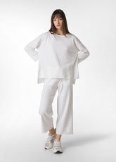 KNITTED LINEN LOOSE SWEATER - WHITE - WHITE | DEHA
