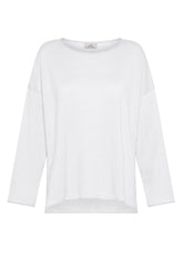 KNITTED LINEN LOOSE SWEATER - WHITE - Leisurewear | DEHA