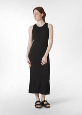 KNITTED LINEN DRESS - BLACK - BLACK | DEHA
