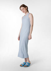 KNITTED LINEN DRESS - BLUE - Glam occasions | DEHA
