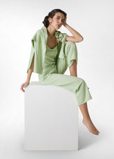 KNITTED LINEN SINGLET - GREEN - Leisurewear | DEHA