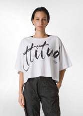 T-SHIRT CROPPED LEGGERA EFFETTO VINTAGE BIANCO - Top & T-shirts | DEHA