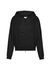 FULL-ZIP ORGANIC HOODIE - BLACK - Sweaters | DEHA