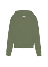 FULL-ZIP ORGANIC HOODIE - GREEN - Sweaters | DEHA